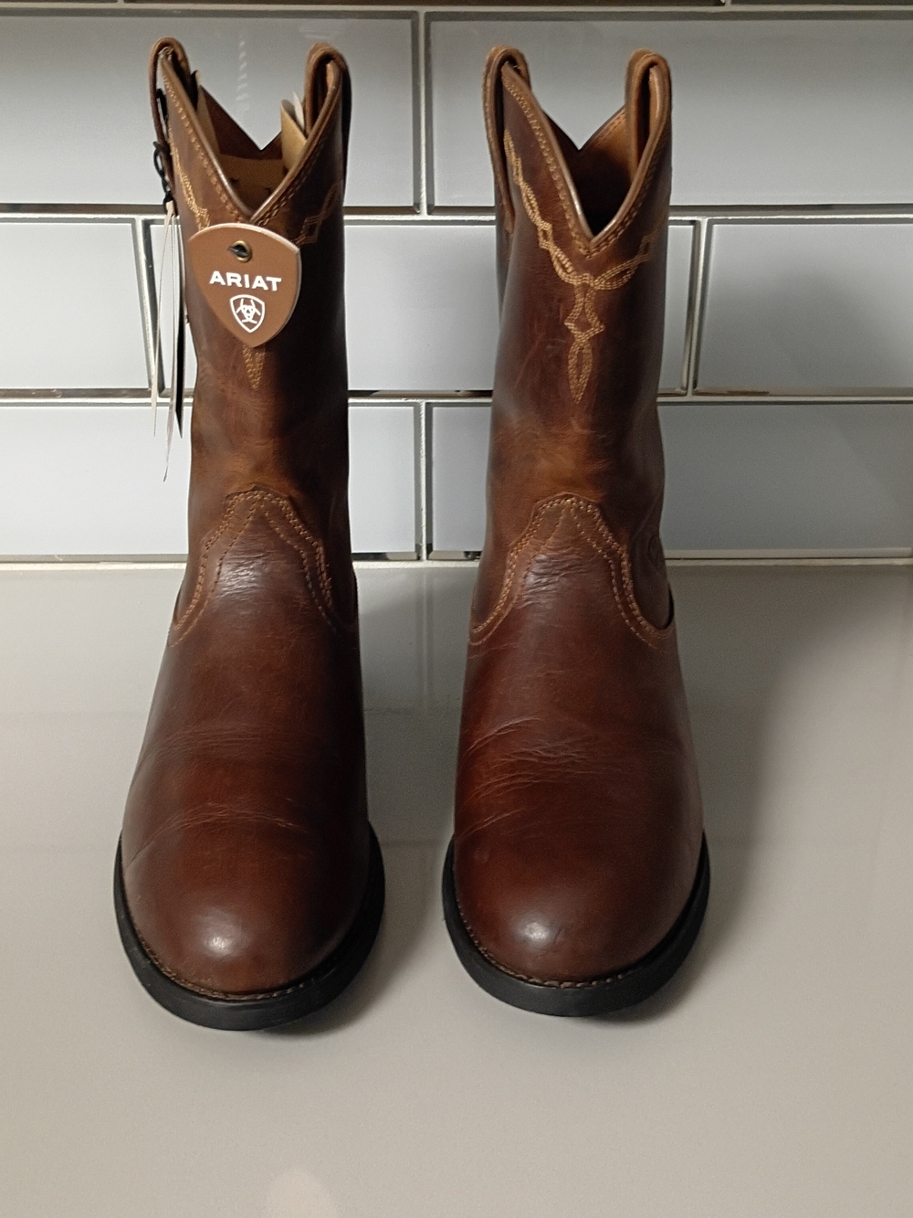 NWB Ariat Men's Groundbraker Brown Work Boots Size 9.5 EE wide